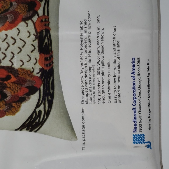 Vintage Wonder Art Creative Needcrafts Stitcher Hoot Owl 16" Pillow Kit - Picture 4 of 10